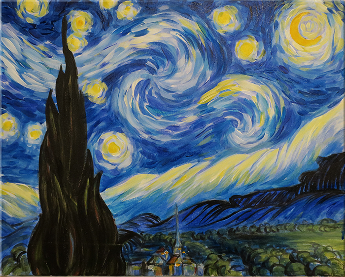Aartwerk adaptation: <br>Van Gogh,<em>The Starry Night, 1889 </em> (3h)